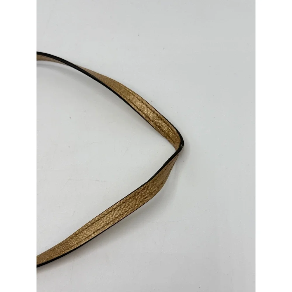 MICHAEL KORS Gold Saffiano Leather Dome Crossbody Bag Chain Strap AS IS
